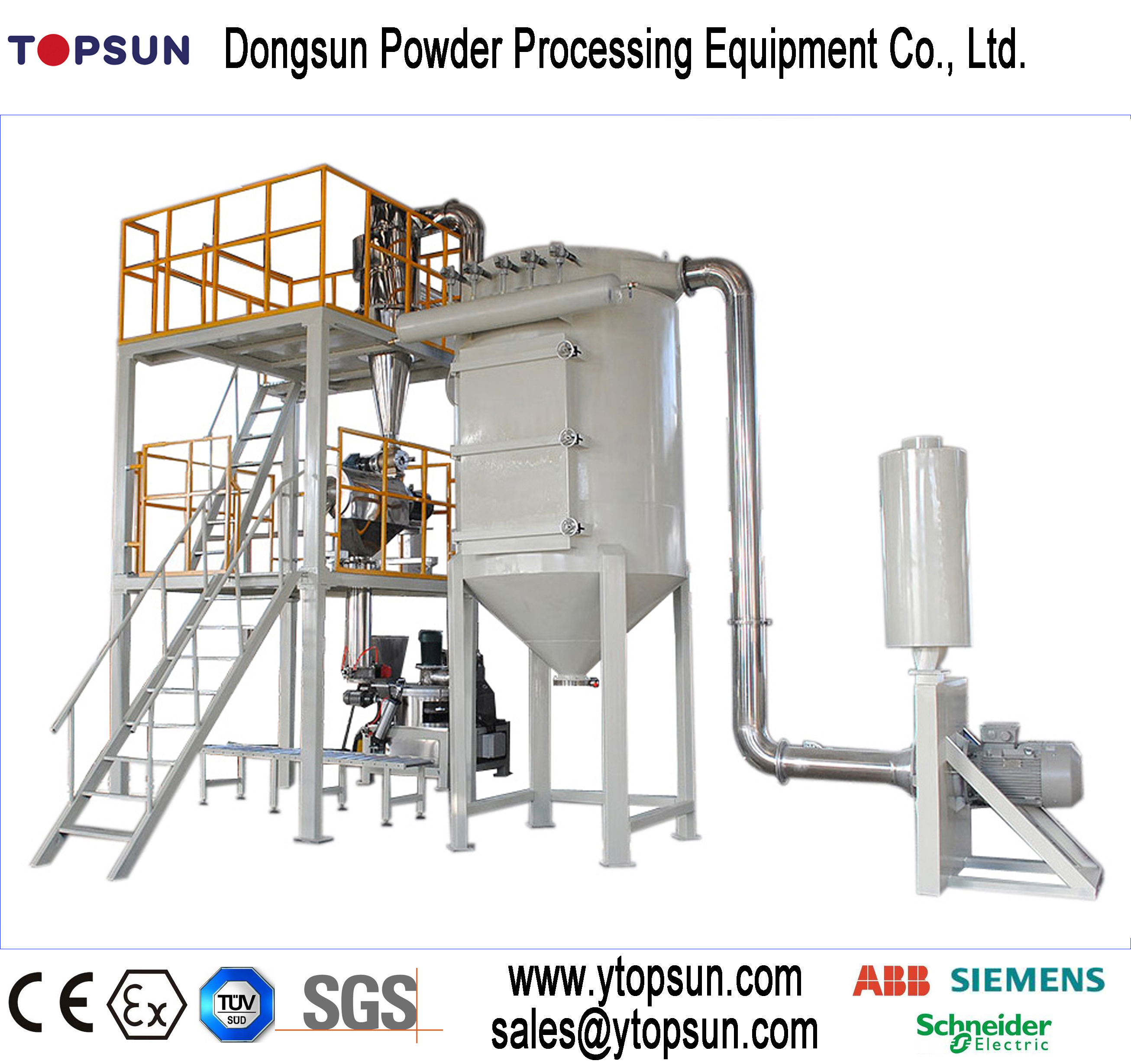 Airlock 1000Kg Electrostatic Powder ACM MILL With Adopted Superfine Powder Dust collector designed 